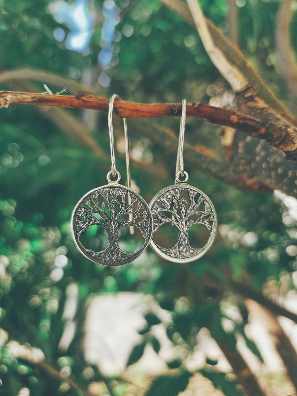 Designer handmade earrings made of sterling silver "Tree of Life"