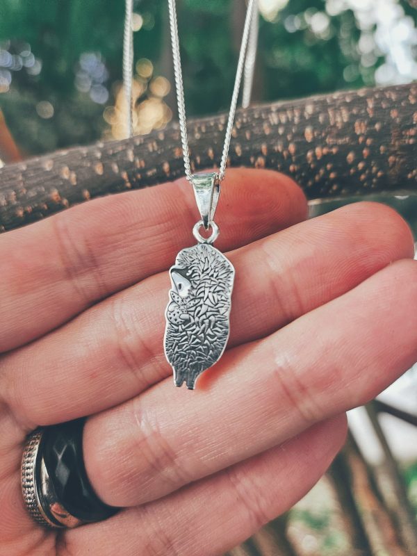 Pendant Hedgehog in the Fog. Sterling silver. Handmade