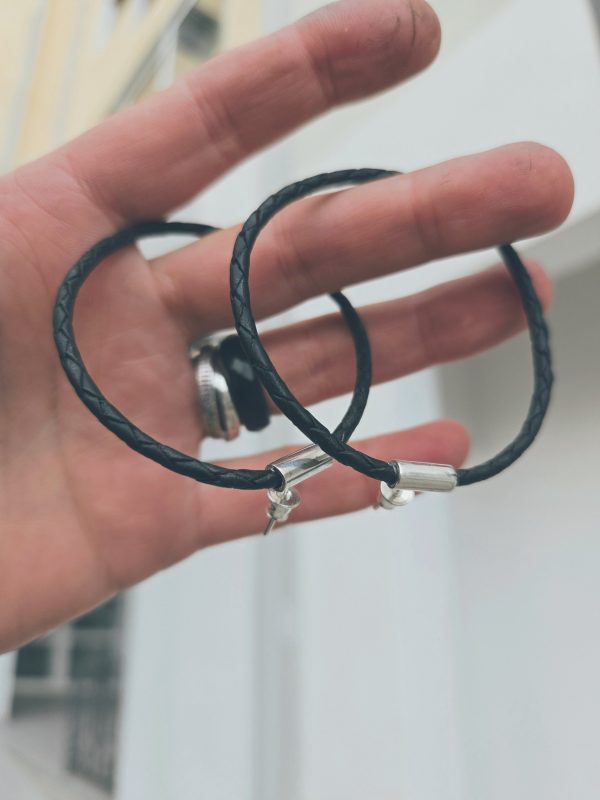 Natural Leather Hoop Earrings
