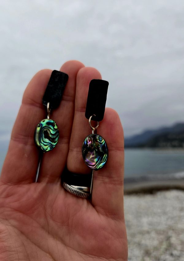 Earrings with mother of pearl