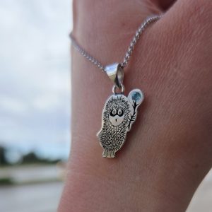 Pendant "Hedgehog in the Fog" with Topaz