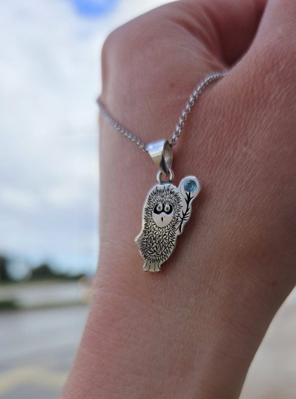 Pendant "Hedgehog in the Fog" with Topaz